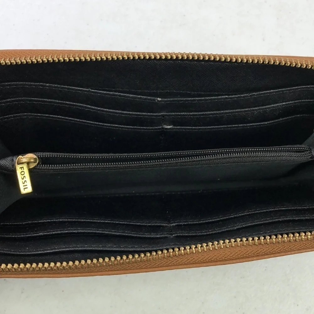 Fossil Zip Card Holder Leather Wallet